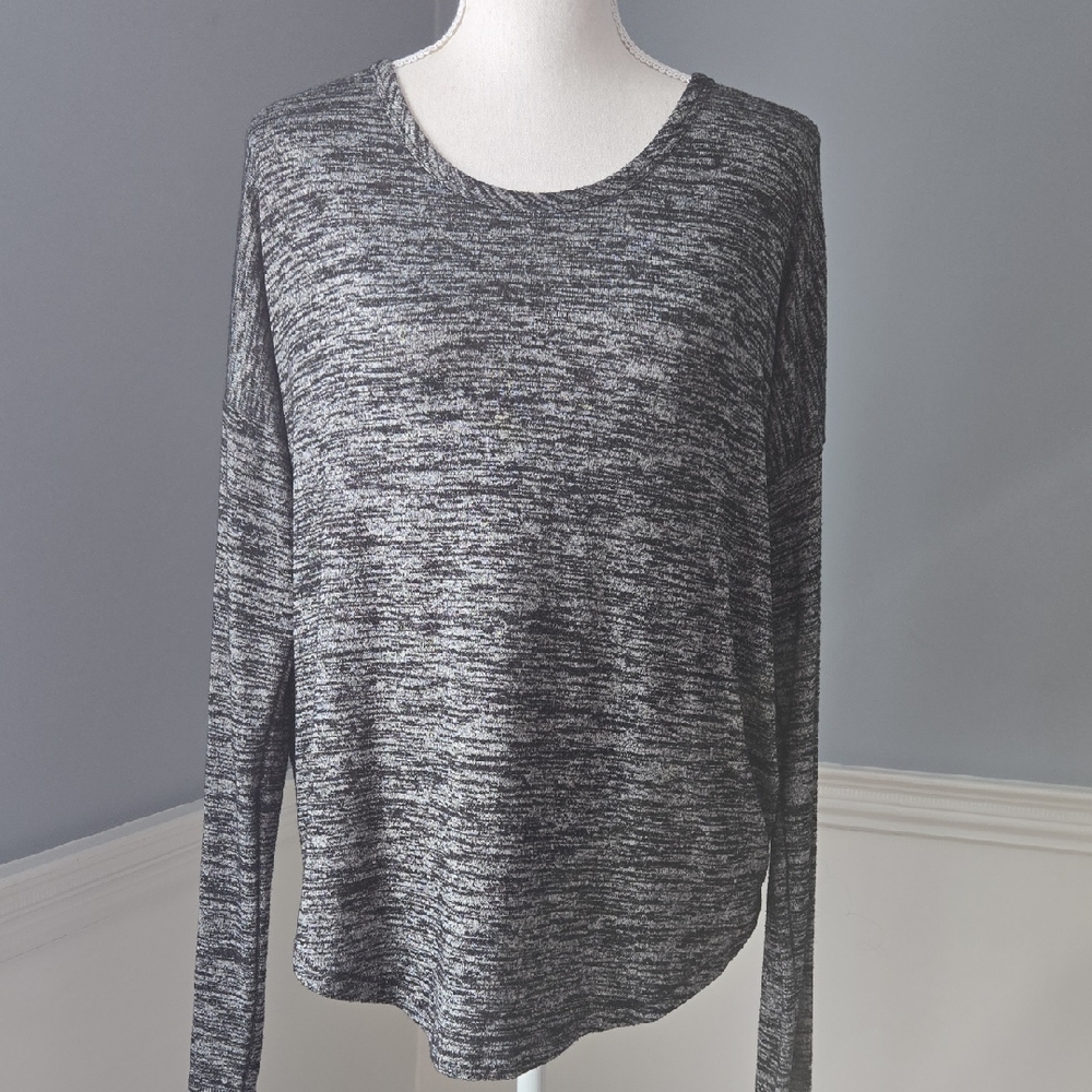 rag & bone Hudson Charcoal Heather Long Sleeve Top